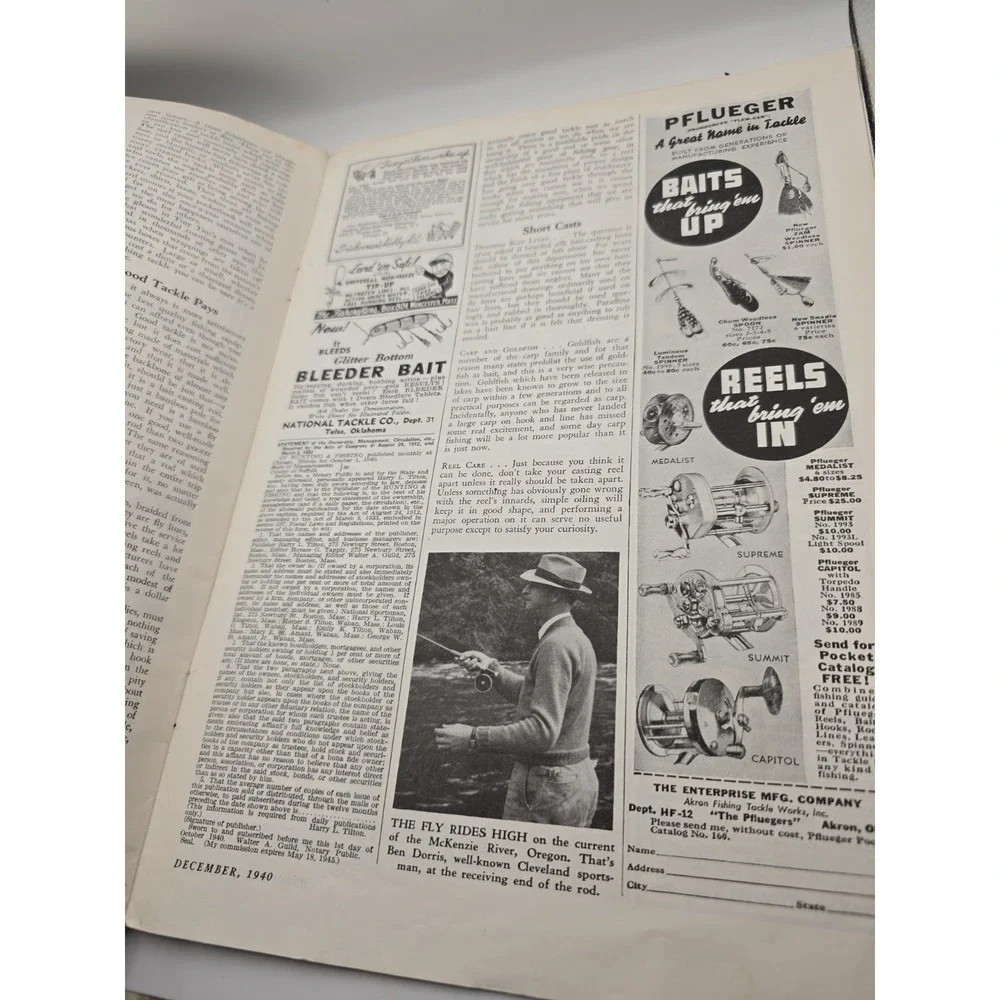 Vintage Hunting and Fishing Magazine December 1940 Outdoorsman Shooting